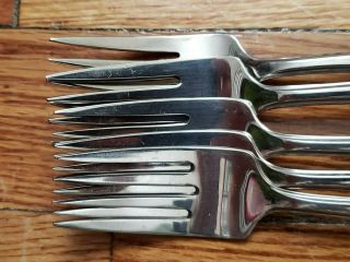 6 ANTIQUE VINTAGE COLLECTABLE HULL LIFETIME STAINLESS STEEL FORKS 6.  25 