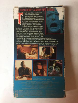 The Video Dead VHS Horror Rare Embassy Home Entertainment Release Violence Gore 2