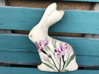 Primitive Bunny - Quilt With Lavender Flowers - - Easter/spring