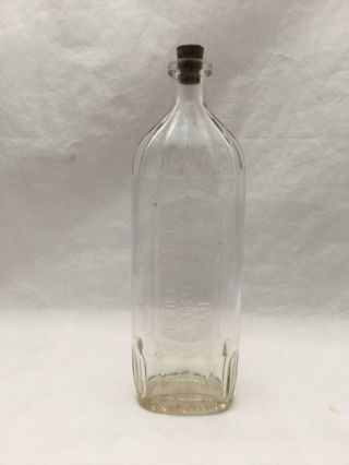 Antique 10 " Medicine Bottle With Cork Embossed Peter Fahrney & Sons Co Chicago
