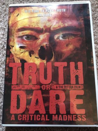 Truth Or Dare A Critical Madness Dvd Slasher Horror Tim Ritter Sub Rosa Rare Oop