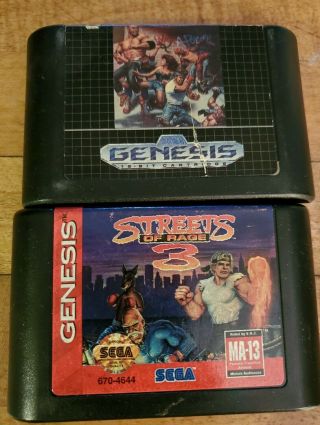 Streets Of Rage 2 & 3 (sega Genesis,  1994) Great Rare Games Cart Only