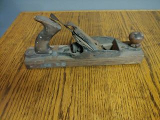 Antique Wood Block Plane With Wooden Base 12 "