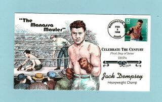 U.  S.  Fdc 3183 Rare Collins Hand Painted Cachet - Jack Demepsey