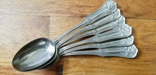 6 Antique,  Vintage Collectible Spoons,  6 " Nickel Silver - Wm.  A Rogers