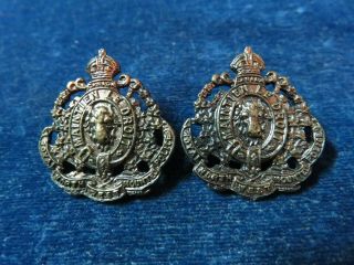 Rare Orig Collar Badge Pair " Rnwmp - Royal North West Mounted Police "