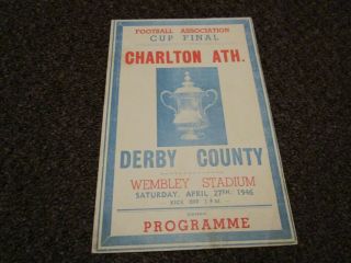 1946 F A Cup Final : Charlton Athletic V Derby County Souvenir - T.  Ross Rare
