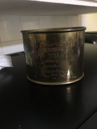 Vintage Brass Tea Tin Engraved English Breakfast