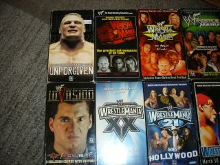 16 RARE WWF WWE VHS Video tapes Wrestlemania 17 18 19 20 21 raw taped from TV 2
