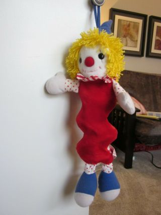 Vintage Dakin Clown Crib Pull Toy Plush Musical Lullaby Baby Song Stuffed 1987