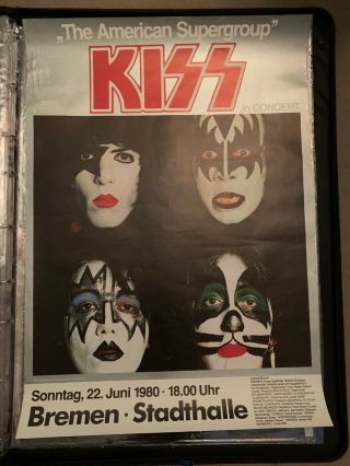 Kiss Rare & Silvered Aucoin Management Bremen,  Germany Tour Poster 1980