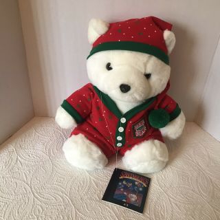 Dayton Hudson Santa Bear 1990 “sleepy Time” With Loose Book