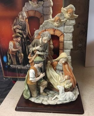 Rare Grandeur Noel 16 " One Piece Large Nativity Mib Christmas Collector Edition