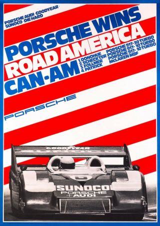Porsche Wins Road America Can - Am Vintage Poster Art Print