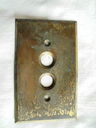 Antique / Vintage Brass Single Push Button Light Switch Plate Cover