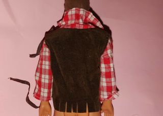Ken Clone? WESTERN COWBOY OUTFIT - - Red White Plaid Shirt Brown Vest - Vintage 1970s 3