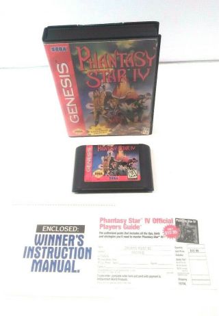 Phantasy Star Iv (sega Genesis,  1994) Rare Cart,  Case Authentic Rpg