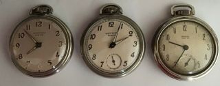 Old Vintage Westclox Antique Pocket Watches For Repair Or Parts