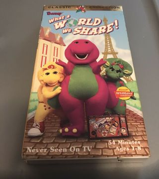 Barney’s What A World We Share Vhs Tape Movie 1998 Vintage Barney 90s Movies