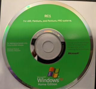Rare: Microsoft Windows Xp Home Edition Rc1 Technical Beta Cd