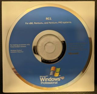 Rare: Microsoft Windows Xp Professional Rc1 Technical Beta Cd