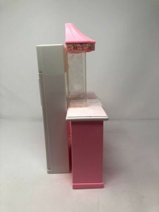 Vintage Barbie Dream House Pink Kitchen Stove Oven And Refrigerator 90 ' s 2