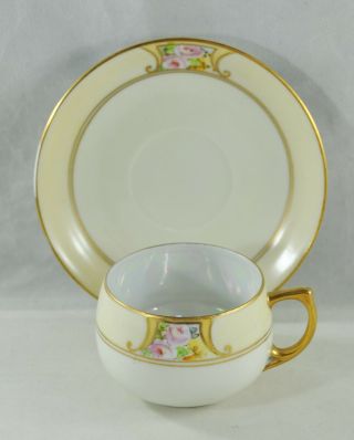 Meito China - Vintage Hand Painted Made In Japan Tea Cup And Saucer