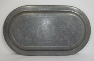 Antique Wilton Oval Pewter Serving Tray 18 