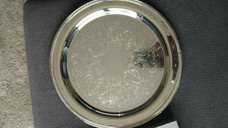 Oneida Jefferson Relish Dish Silverplate Divided Glass Tray - Pre - owned w/Box 3