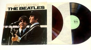Vancouver 1964 Rare Live By The Beatles 2x Lp Marbled Red & Purple Vinyl Vg,