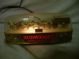 Rare Vintage Budweiser Gold Tone Clydesdale Horse Team Light 1970 