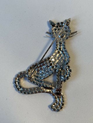 RARE Large Vintage Butler & Wilson (B&W) Signed Crystal Cat Brooch Pin 2