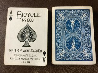Antique Bicycle 808 Playing Cards Rider Back Russell Morgan 52/52 Vintage C1920