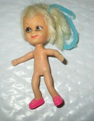 Vintage Little Kiddie Blonde Hair With Pink Shoes Mattel