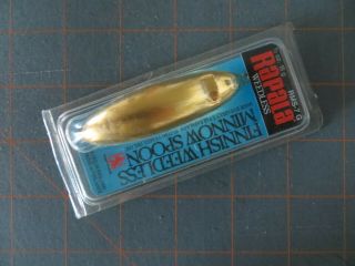 Vintage Mip Rapala Weedless Minnow Spoon - Gold - 3 Inch