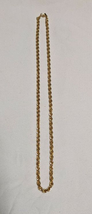 Vintage Monet Gold Tone Metal Rope Link Chain 23.  5 " Necklace