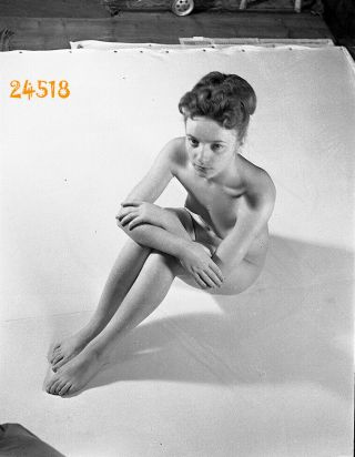 Nude Girl In Home Made Studio,  Vintage Fine Art Negative,  1960 