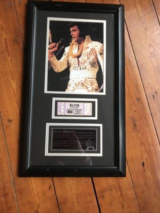 Rare Elvis Presley Framed Concert Ticket