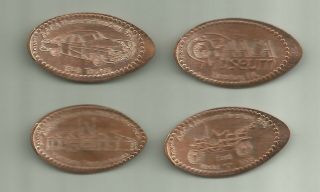 4 Copper Elongated Pennies (cents) Antique Automobile Club Of America Hershey Pa