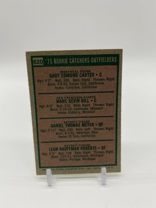 1975 Topps Gary Carter/ Marc Hill/ Dan Meyer/ Leon Roberts 620 Baseball Card 2