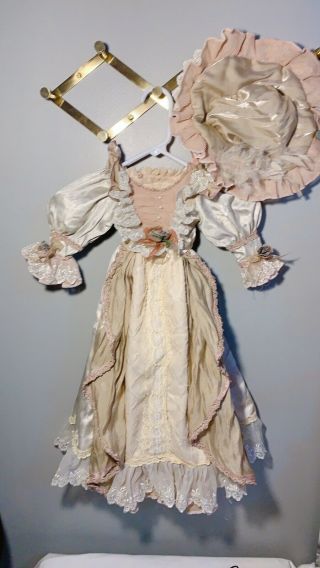 Vintage French Victorian Style Dress For 28 - 30 " Antique - Bisque German Doll