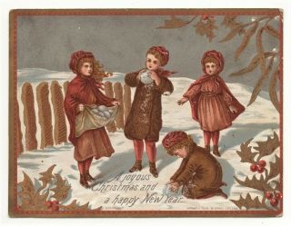 Victorian Antique Card Raphael Tuck & Sons Joyous Christmas And A Happy Year