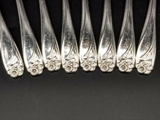 Set of 8 1847 Rogers Bros Silverplate Dinner Forks Daffodil Pattern 2