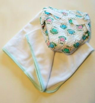 Vintage Cabbage Patch Disposable Diaper & 17 " Baby Burp Cloth
