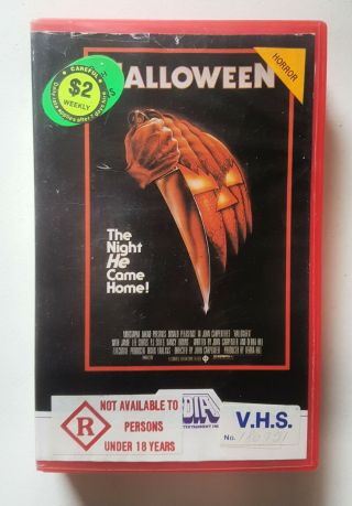 Halloween (john Carpenter,  1978) Rare Aussie Vhs Release On Media