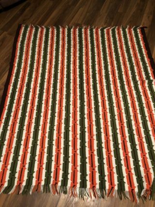Vintage Handmade Multicolor Crochet Afghan Large Throw Blanket