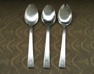Antique International Silver.  Co,  3 Soup Large Spoon,  Hilton Hotel