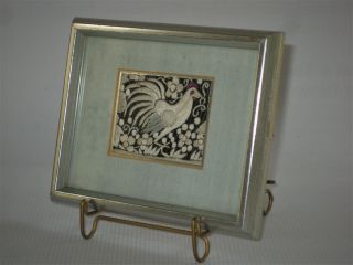 Miniature Framed Antique Chinese Embroidery of a Chicken 2
