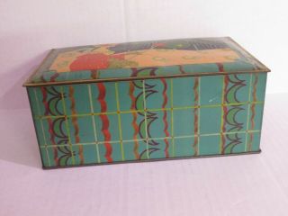 Art Deco Canco Litho Metal Box Beautebox Tin Weighted Lid Antique 2