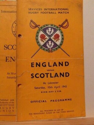 10/4/1943 England V Scotland (wartime Services International) Programme Rare